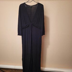 Forever 21 Black Long Sleeve Maxi Dress